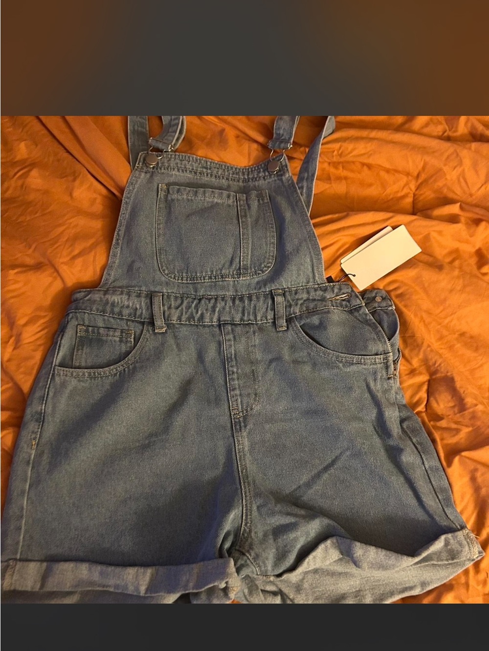 Denim Blue Women's Short Overalls